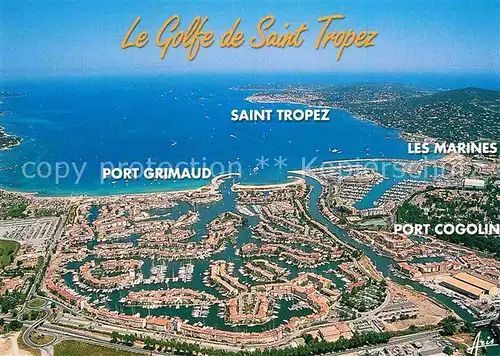 AK / Ansichtskarte Saint Tropez Var Fliegeraufnahme Golf Hafen Kat. Saint Tropez