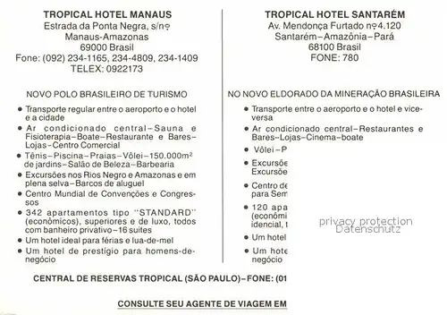AK / Ansichtskarte Brasilia Tropical Hotel Manaus und Santarem Kat. Brasilia