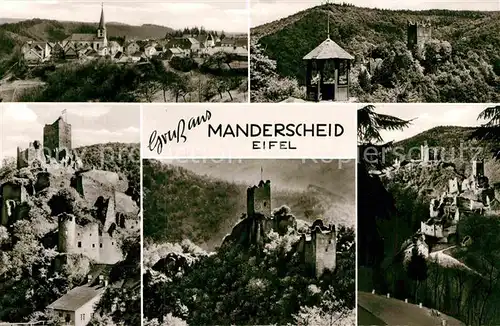AK / Ansichtskarte Manderscheid Eifel Burgruine Panorama Kat. Manderscheid