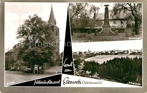 AK / Ansichtskarte Elkenroth Kirche Ehrenmal Panorama Kat. Elkenroth