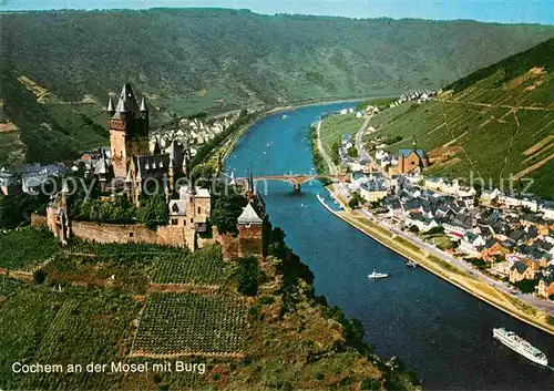 AK / Ansichtskarte Cochem Mosel Fliegeraufnahme Burg Kat. Cochem