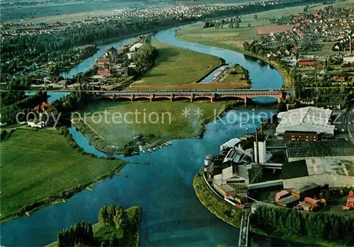 AK / Ansichtskarte Minden Westfalen Fliegeraufnahme Wasserstrassenkreuz Mittellandkanal Weser Kat. Minden