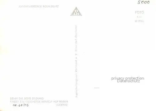 AK / Ansichtskarte Deutz Koeln Jugendherberge  Kat. Koeln