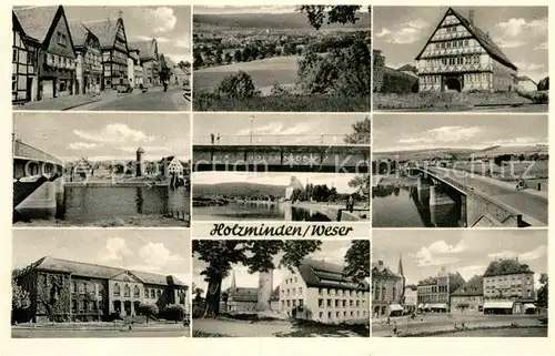 AK / Ansichtskarte Holzminden Weser Teilansichten Fachwerkhaus Bruecke Kat. Holzminden