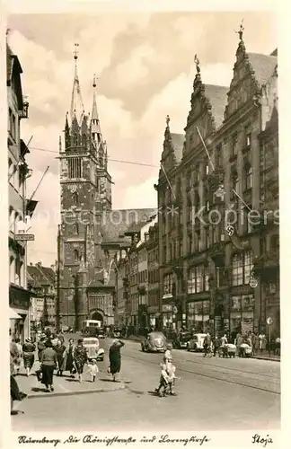 AK / Ansichtskarte Nuernberg Koenigstrasse Lorenzkirche Kat. Nuernberg