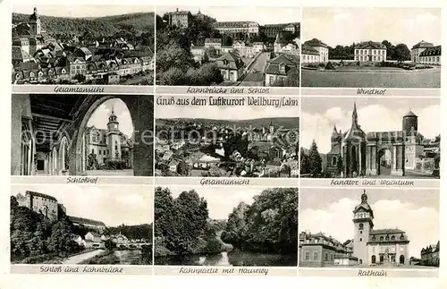 AK / Ansichtskarte Weilburg Gesamtansicht Lahnbruecke Schloss Hof Windhof Tor Wachturm Rathaus Hauseley Kat. Weilburg Lahn