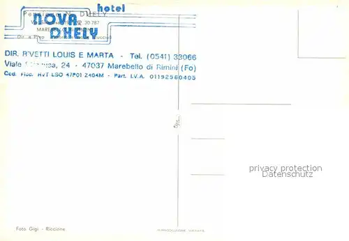 AK / Ansichtskarte Marebello Rimini Nova Dhely Hotel Kat. Rimini