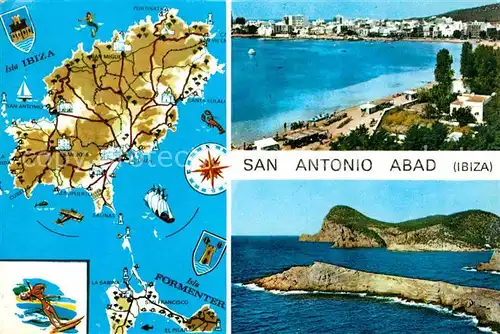 AK / Ansichtskarte San Antonio Abad Inselkarte Panorama Kat. Ibiza Spanien