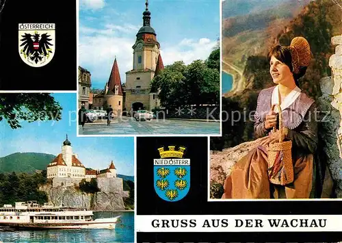 AK / Ansichtskarte Krems Donau Schloss Schoenbuehel Steinertor Duernstein Wachauer Tracht Kat. Krems an der Donau