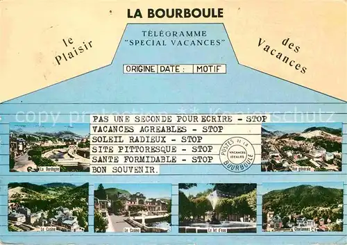 AK / Ansichtskarte La Bourboule La Dordogne Vue generale Le Casino Le Jet d eau Charlannes Kat. La Bourboule