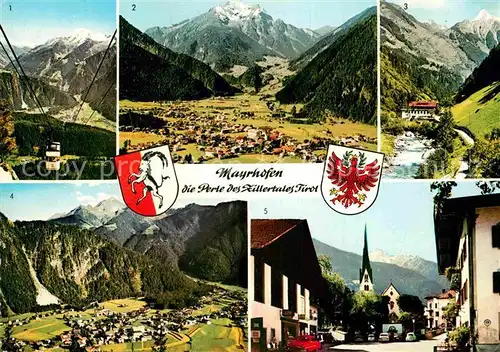 AK / Ansichtskarte Mayrhofen Zillertal Penkenbahn Gruenberg Zillergrund Brandbergkolm Ahornspitze Strassenpartie Tristner Kat. Mayrhofen