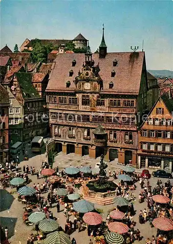 AK / Ansichtskarte Tuebingen Marktplatz mit Rathaus Kat. Tuebingen