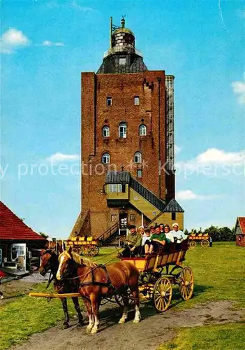 AK / Ansichtskarte Neuwerk Cuxhaven Nordseebad Leuchtturm mit altem Wattwagen