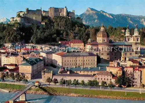 AK / Ansichtskarte Salzburg Oesterreich Altstadt mit Salzach Hohensalzburg und Untersberg Kat. Salzburg