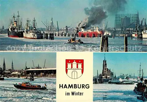 AK / Ansichtskarte Hamburg Hafenpartien im Winter Kat. Hamburg