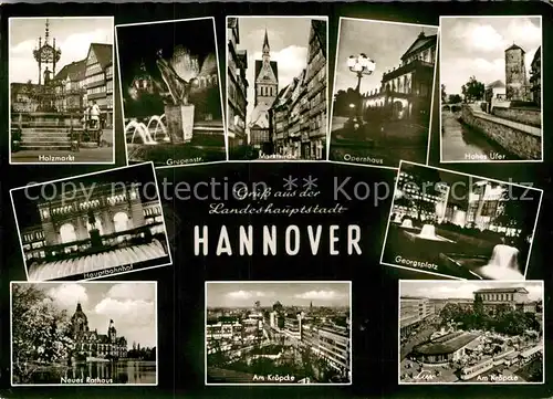 AK / Ansichtskarte Hannover Holzmarkt Georgsplatz Hauptbahnhof Opernhaus  Kat. Hannover