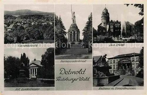 AK / Ansichtskarte Detmold Schloss Landestheater Hermannsdenkmal Rathaus  Kat. Detmold