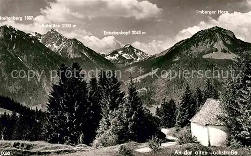 AK / Ansichtskarte Oberjoch Jochstrasse Breitenberg Rotspitze Entschenkopf Imberger Horn  Kat. Bad Hindelang