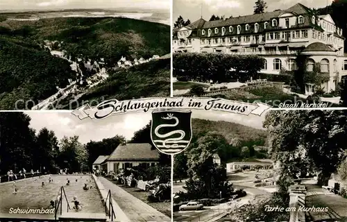 AK / Ansichtskarte Schlangenbad Taunus Kurhotel Schwimmbad Kurhaus  Kat. Schlangenbad