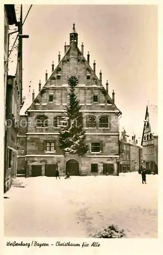 AK / Ansichtskarte Weissenburg Bayern Rathaus Weihnachtsbaum Winter Kat. Weissenburg i.Bay.