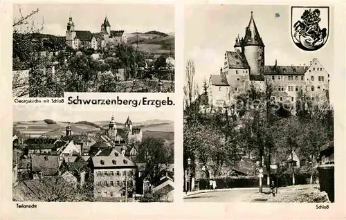 AK / Ansichtskarte Schwarzenberg Erzgebirge Georgskirche Schloss Panorama Kat. Schwarzenberg