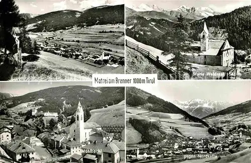 AK / Ansichtskarte Matrei Brenner Panorama Maria Waldrast Muehlbachl Nordkette Kat. Matrei am Brenner