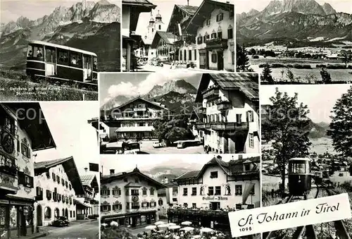 AK / Ansichtskarte Johann Tirol St Wilden Kaiser Gasthaus Baeren Bergbahn Kat. St. Johann in Tirol