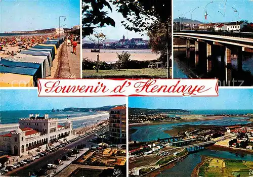 AK / Ansichtskarte Hendaye Pyrenees Atlantiques Strand Casino Bruecken Teilansicht  Kat. Hendaye