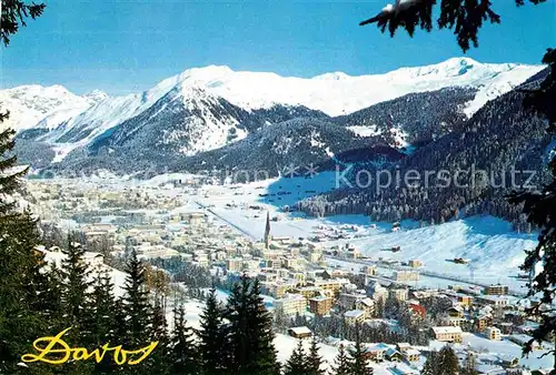 AK / Ansichtskarte Davos GR Panorama Rhaetikon Seehorn Pischahorn Kat. Davos