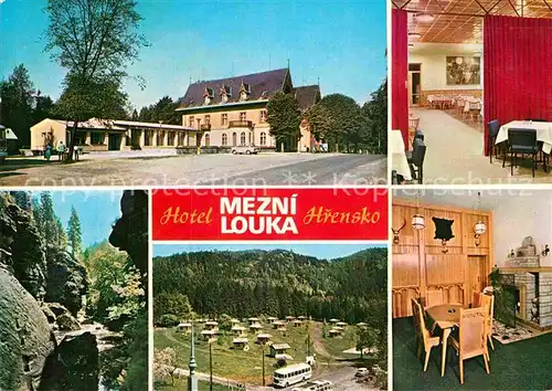 AK / Ansichtskarte Hrensko Hotel Menzi Louka Kaminzimmer Speiseraum  Kat. Herrnskretschen