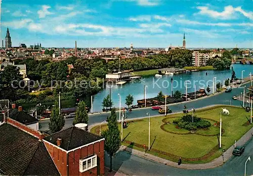 AK / Ansichtskarte Groningen Stationsplein met Verbindungskanaal Kat. Groningen