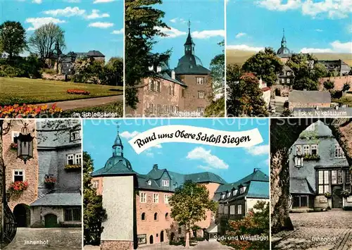 AK / Ansichtskarte Siegen Westfalen Oberes Schloss Schlossgarten Innenhof  Kat. Siegen