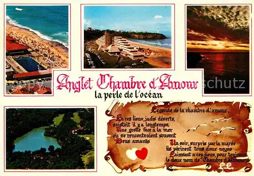 AK / Ansichtskarte Biarritz Pyrenees Atlantiques Anglet Chambre D Amour Fliegeraufnahme Sonnenuntergang Pool Kat. Biarritz