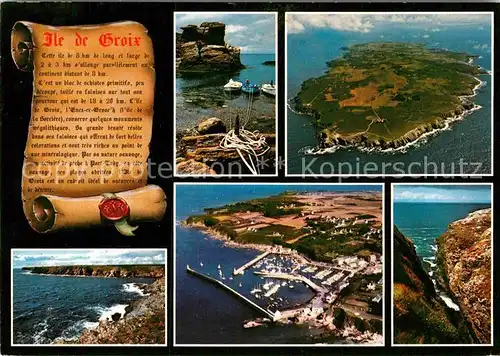 AK / Ansichtskarte Groix Fliegeraufnahme Insel Hafen Brandung Kat. Groix