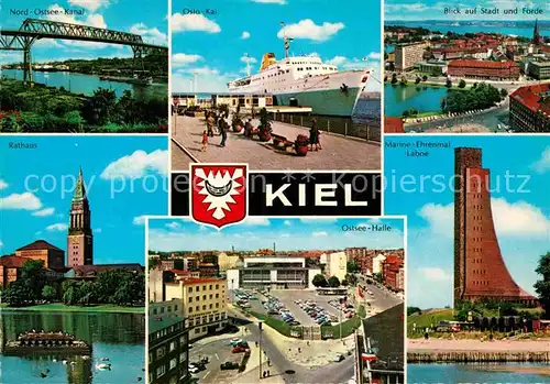 AK / Ansichtskarte Kiel Nord Ostsee Kanal Rathaus Oslo Kai Marine Ehrenmal Laboe Kat. Kiel