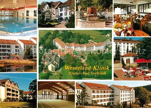 AK / Ansichtskarte Vlotho Weserland Klinik Bad Seebruch Fliegeraufnahme Hallenbad Tennishalle Kat. Vlotho