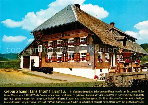 AK / Ansichtskarte Bernau Schwarzwald Geburtshaus Hans Thoma Kat. Bernau im Schwarzwald
