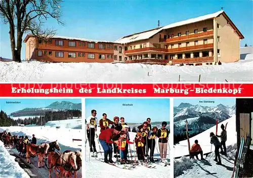 AK / Ansichtskarte Maria Rain Allgaeu Erholungsheim Marburg Biedenkopf Pferdeschlitten Skischule Edelsberg Kat. Mittelberg Oy