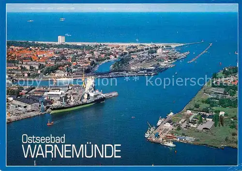 AK / Ansichtskarte Warnemuende Ostseebad Fliegeraufnahme Kat. Rostock