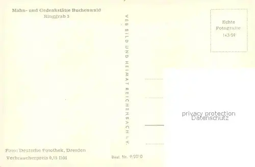 AK / Ansichtskarte Buchenwald Weimar Mahn und Gedenkstaette Ringgrab 3 Kat. Weimar