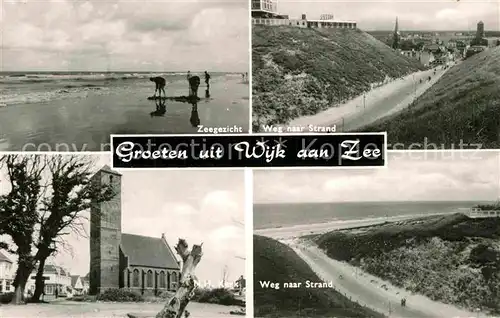 AK / Ansichtskarte Wijk aan Zee Zeegezicht Weg naar Strand Kerk Kat. Niederlande