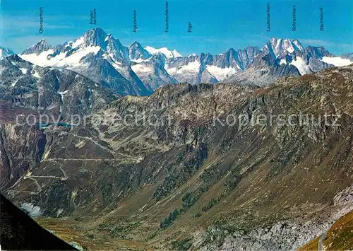AK / Ansichtskarte Furkapass Blick vom Pass gegen Gletsch Grimsel Totensee Berneralpen Kat. Furka
