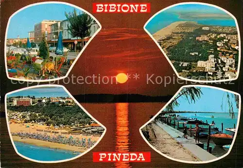 AK / Ansichtskarte Bibione Pineda Fliegeraufnahme Strand Hafen