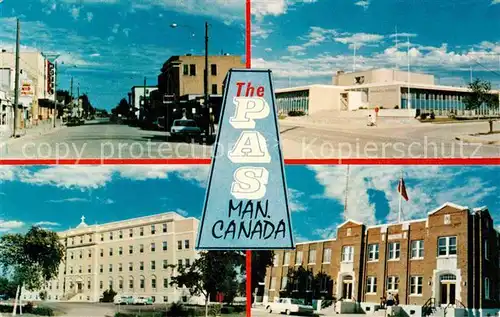 AK / Ansichtskarte Manitoba Main Street Municipal Hospital Pas Collegiate Post Office Building Kat. Kanada