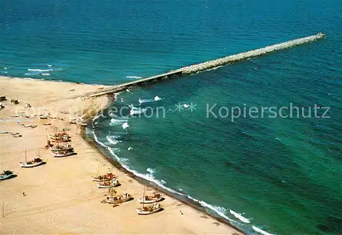 AK / Ansichtskarte Vorupor Thisted Fliegeraufnahme mit Strand und Seebruecke