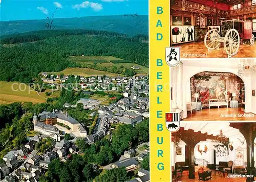 AK / Ansichtskarte Bad Berleburg Fliegeraufnahme Ahnensaal Amadis Gobelin Jagdzimmer Kat. Bad Berleburg