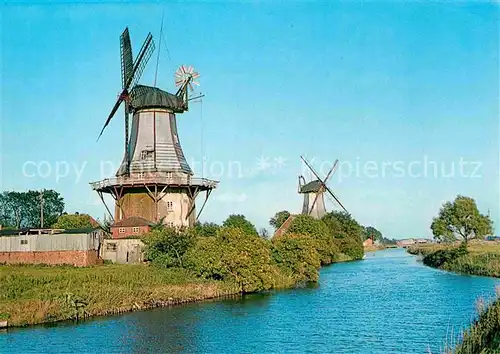 AK / Ansichtskarte Greetsiel Zwillingswindmuehlen Kat. Krummhoern