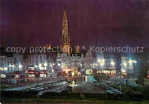 AK / Ansichtskarte Bruessel Bruxelles Rathaus Nachtaufnahme Kat. 