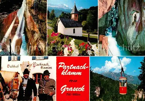 AK / Ansichtskarte Graseck Partnachklamm Kirchlein Kabinenbahn  Kat. Garmisch Partenkirchen