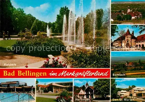 AK / Ansichtskarte Bad Bellingen Kurpark Rheinweiler Schloss Bamlach Sanatorium Sankt Marien Kat. Bad Bellingen